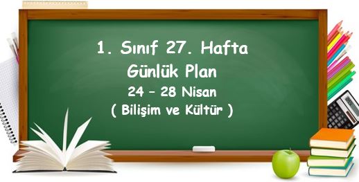 2022-2023 Eğitim Öğretim Yılı 1. Sınıf 27. Hafta Günlük Planlar (24 -28 Nisan)